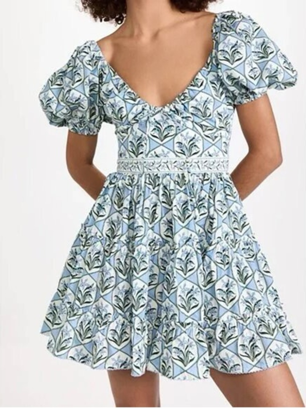 Agua by Agua Bendita Manzanilla Chan Celeste Mini Dress S